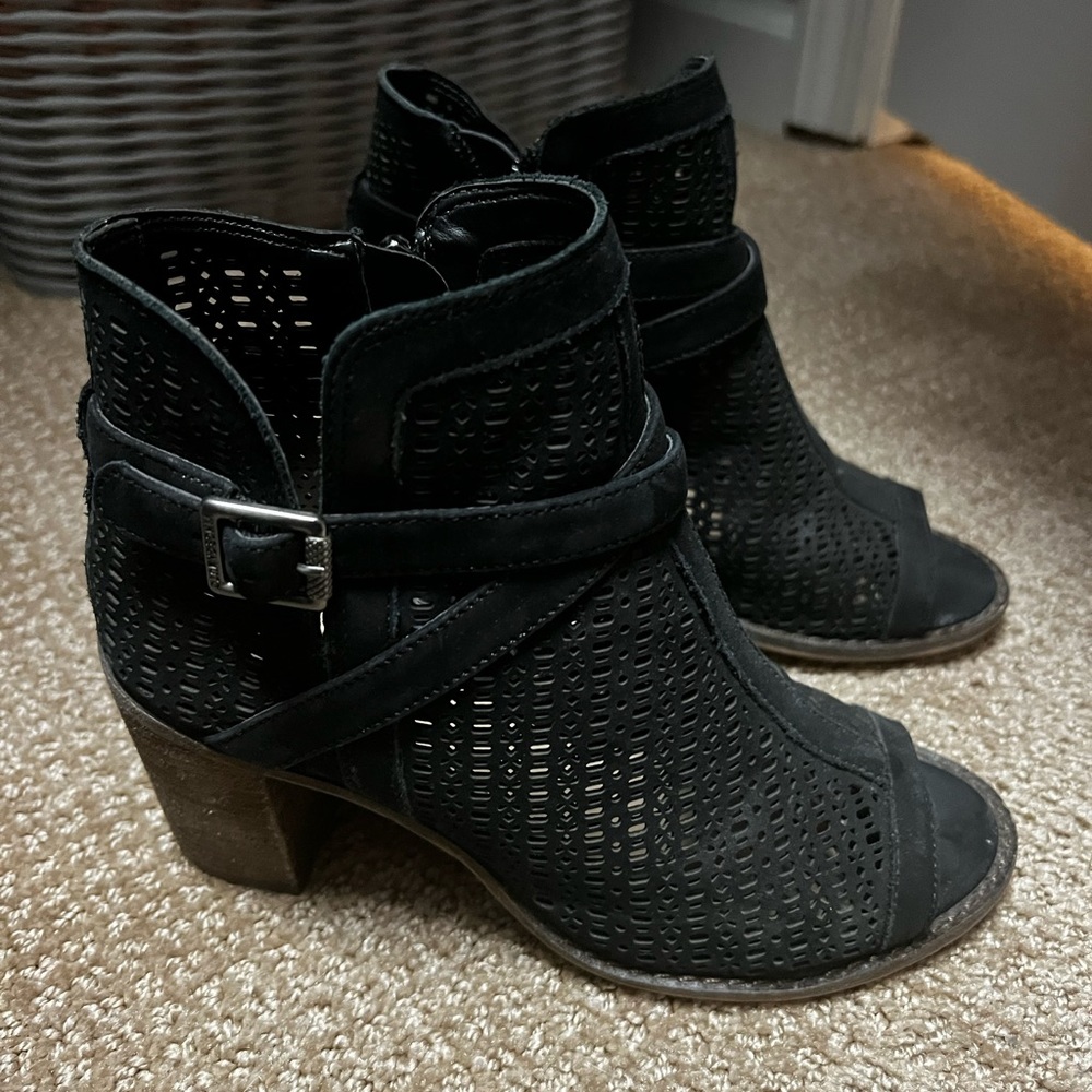 Vince Camuto Perforated Open Toe Booties - image 5